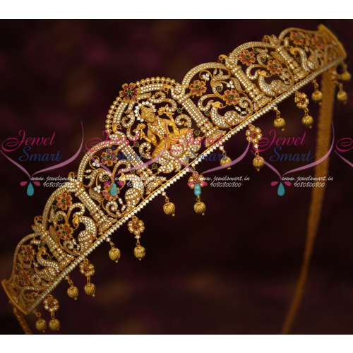 H17324 AD Stones Temple Bridal Jewellery Traditional Oddiyanam South Indian Designs Online