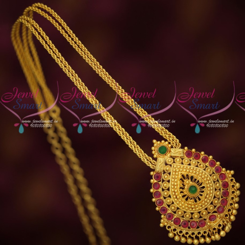 PS17353 Double Chain Model Gold Plated Pendant South Indian Daily Wear Jewellery Online