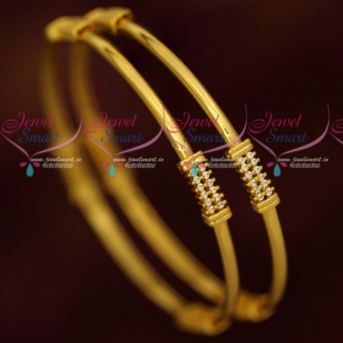 B17283 Casual Wear Jewellery Elegant Stylish AD White Stone Bangles Online