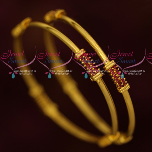 B17281 Casual Wear Ruby Stones Jewellery Elegant Stylish Bangles Online