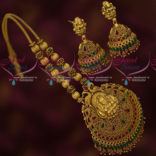 NL17194 Gold Inspired Intricately Designed Temple Antique Jewellery Collections Latest