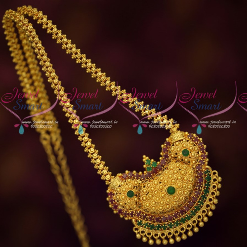 PS17289 Upto Rs. 429 South Indian Gold Plated Jewelry Wholesale Prices Chain Pendant AD Stones
