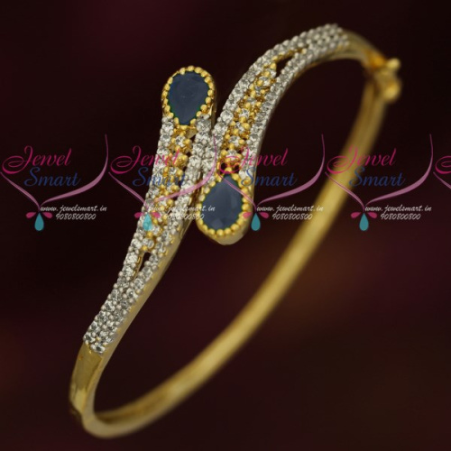 B17543B Sapphire Blue AD Stones Two Tone Gold Silver Plated Bracelets Online