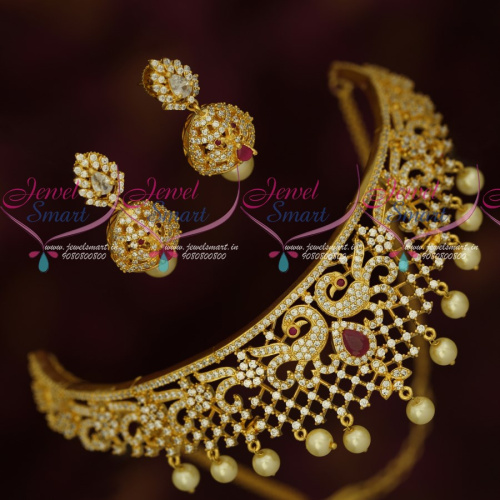NL17517 AD Fashion Jewellery Small Choker Necklace Latest Imitation Designs Online