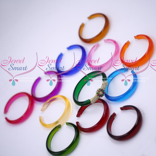 B17800 12 Colours Changeable Design AD Multi Colour Stones Plastic Kada Matching Jewellery Online