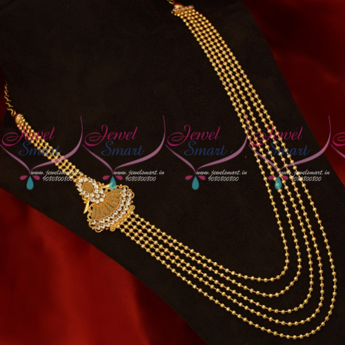 NL17798 South Indian Gold Covering Multi Strand Beads Necklace Wholesale Prices Shop Online