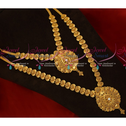 NL17809 Gold Plated Short Long Matching Jewellery Set Copper Handmade Leaf Design Collections