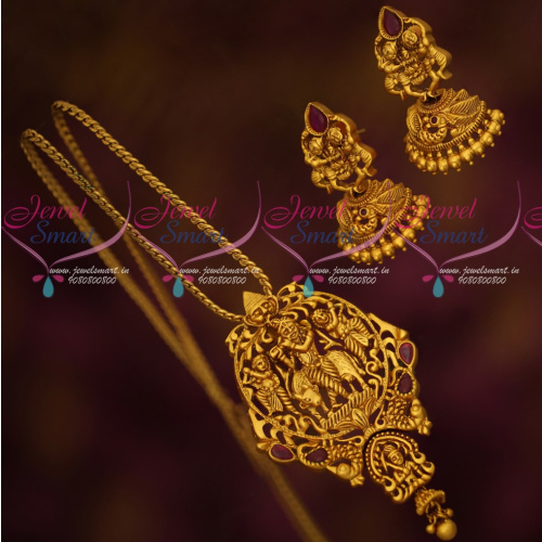 PS17499 Lord Krishna Design Pendant Nakshi Intricately Designed Imitation Jewellery Set Online