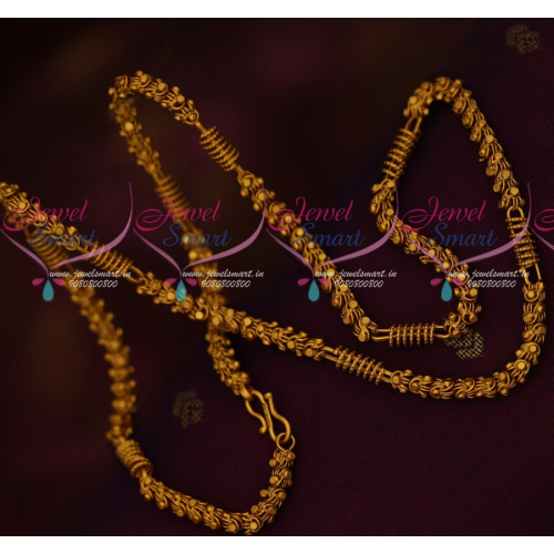 C17598 Double Design Dasavadar Chain 6 MM Thickness 24 Inches Length Matte Reddish Plated