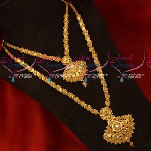 NL17797 Gold Covering Necklace Haram Combo Offer Wholesale Prices South Indian Jewellery