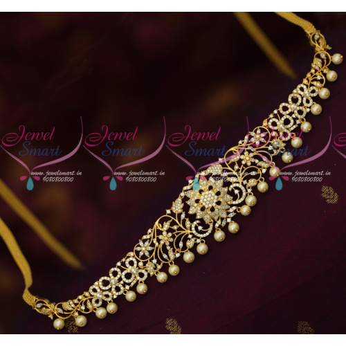 H18049 AD Stones Flexible Chain Vaddanam Latest Bridal Jewellery Designs Online