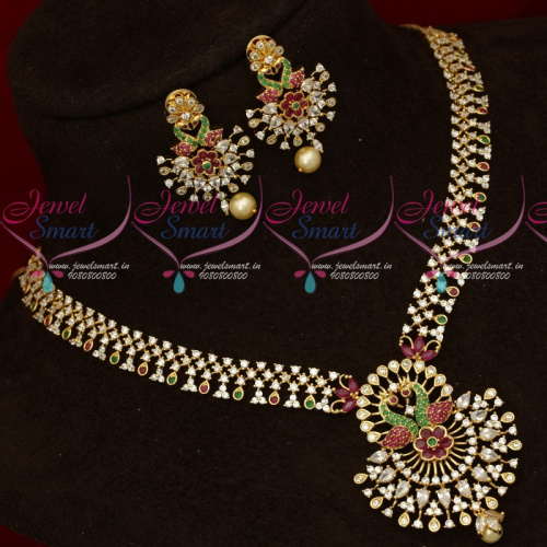 NL18589 Gold Jewellery Finish Imitation AD Necklace Set Flexible New Collections Online