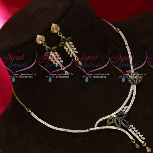 NL18603 AD Stones Gold Plated Delicate Real Look Fashion Jewellery Set