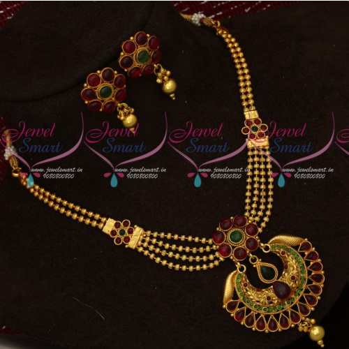 NL18516 Multi Strand Beaded Kemp Jewellery Set Short Necklace Fancy Designs Online