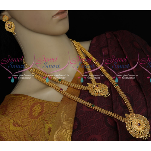 NL18550 Low Price Gold Covering Combo Short Long Necklace Set Matching Designs