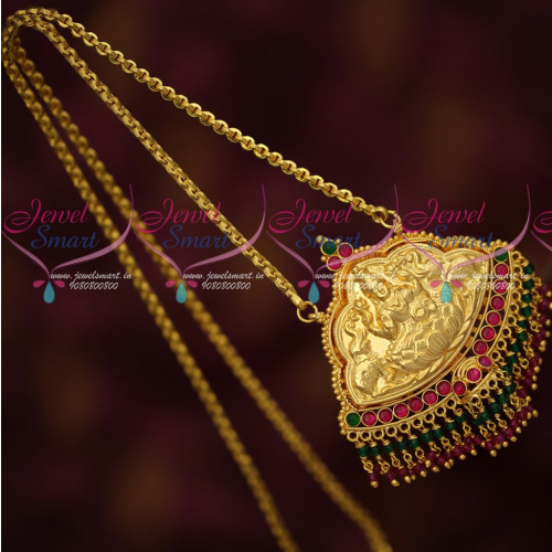 CS18345 Temple Nagas Handmade Pendant Crystal Bead Drops Gold Covering Chain Traditional Design Online