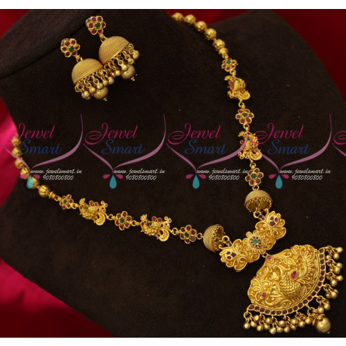 NL18615 Beautiful Real Look Nagas One Gram Gold Traditional Necklace Set South Indian Jewellery