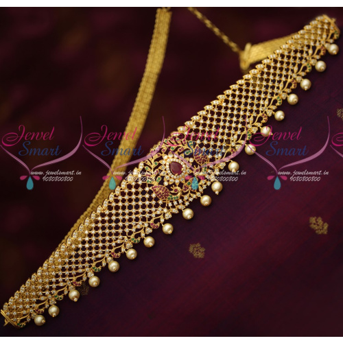 H19082 AD Stones Oddiyanam Vaddanam Latest Bridal Jewellery Designs Online