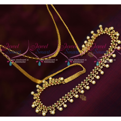 H19096 Delicate Thin Flexible Hip Chains Latest Fashion Jewellery AD Stones