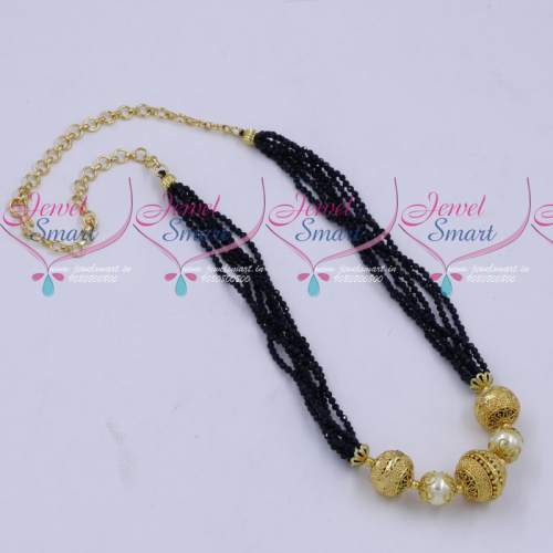 NL19086 Multi Strand 2 MM High Quality Sapphire Blue Crystals Gold Plated Floral Balls Mala Hand Beaded Jewellery