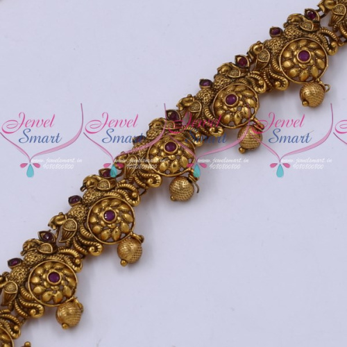 H19083 Floral Design Antique Reddish Matte Bridal Fancy Hip Chains Latest Imitation Jewellery