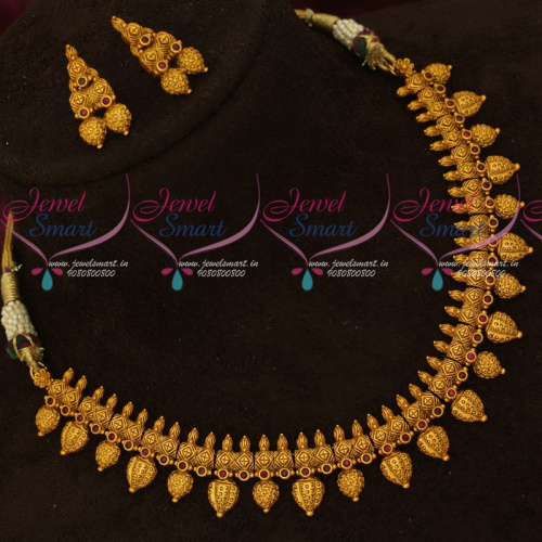 NL16987R New Design Gold Finish Antique Fashion Artificial Jewellery Necklace Set Online