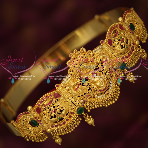 H18858 Kids Jewellery One Gram Gold Temple Vaddanam Lord Vishnu Design Traditional Collections