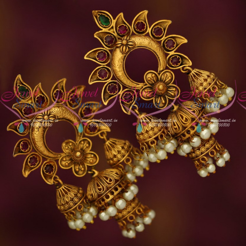 J18935 Big Size Multi Layer Jhumka Earrings Latest Fashion Jewellery Designs