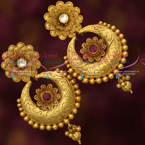 ER18778 Floral Design One Gram Gold Imitation Jewellery Jadav