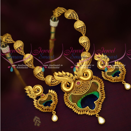 NL18704 One Gram Gold Plated Beautiful Real Look Intricate Peacock Design Jewellery Online Best 