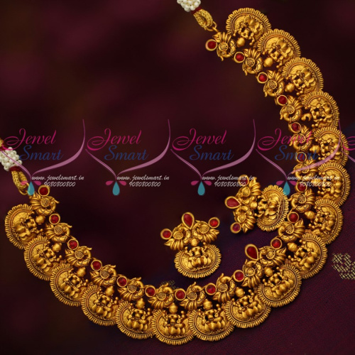 NL19145 Intricately Designed Temple Jewellery Antique Matte Look Gold Design Collections