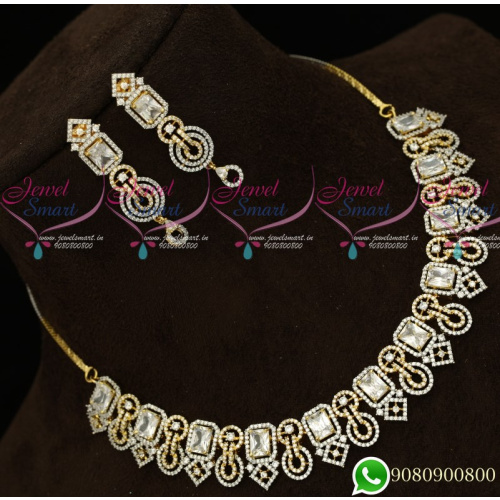 NL19466 Gold Silver Plated Diamond Finish Fashion Jewellery Semi Precious Stones