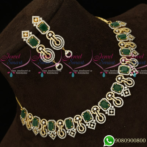 NL19469 Gold Plated Diamond Finish Green White Fashion Jewellery Semi Precious Stones