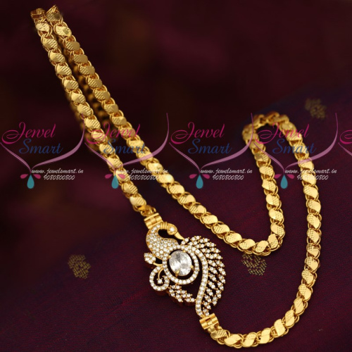 C16033 White AD Stones Mugappu Model Fancy Covering Chain South Indian Jewelry Online