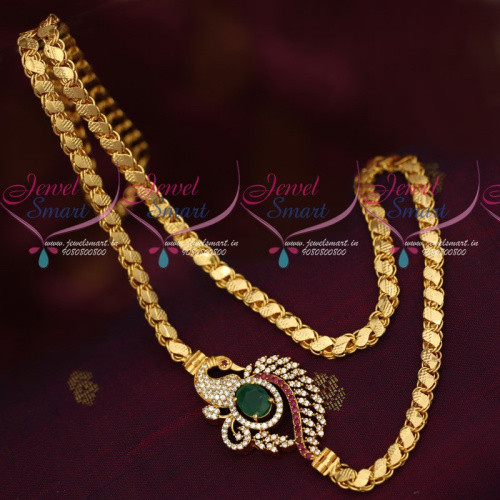 C16032 Multi AD Stones Mugappu Model Fancy Covering Chain South Indian Jewelry Online