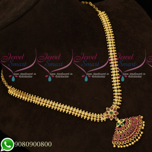 NL19368 Gold Plated South Indian Traditional Attiga Style Necklace Low Price