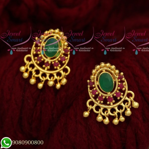 ER19491 Ear Studs Designs For Women South Indian Screwback Gold Covering Earrings