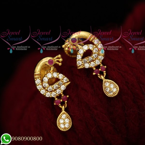 ER16319 AD Trendy Jewellery Small Ear Studs Pearl Drops Artificial Online