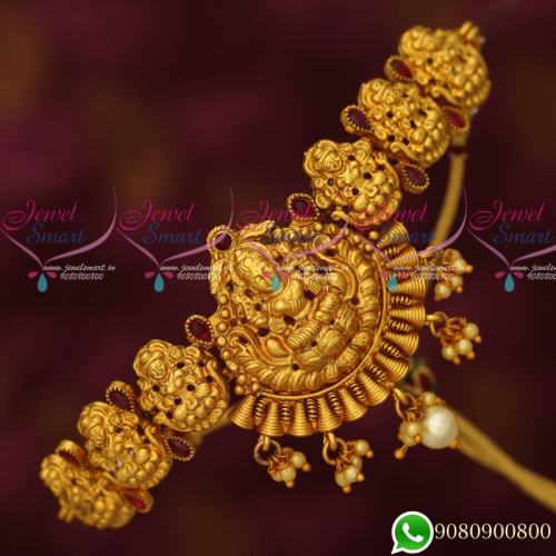 V19445R Antique Vanki Designs Kemp Gold Plated Temple Jewellery Bridal Collections Online