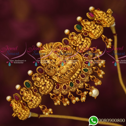 V19447RG Temple Jewellery Matte Reddish Gold Plated Multi Purpose Bridal Collections