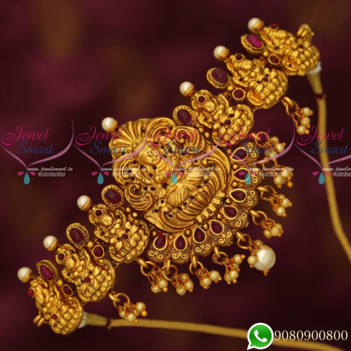 V19447R Temple Jewellery Matte Reddish Gold Plated Multi Purpose Bridal Collections