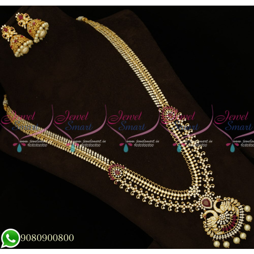 NL19646 Bridal Jewellery Gold Plated Haram Double Layer Designs Latest Imitation Collections Online