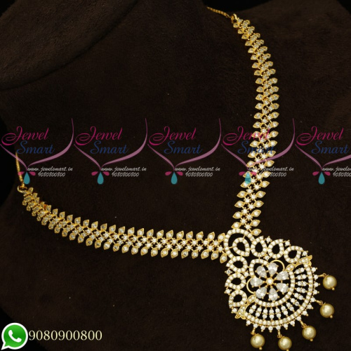 NL19636 American Diamond Stones Gold Plated Fashion Jewellery Necklace Without Earrings