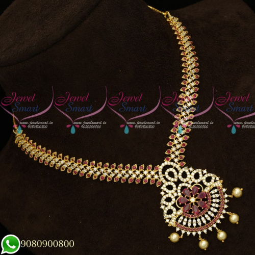 NL19637 American Diamond Stones Gold Plated Fashion Jewellery Necklace Without Earrings
