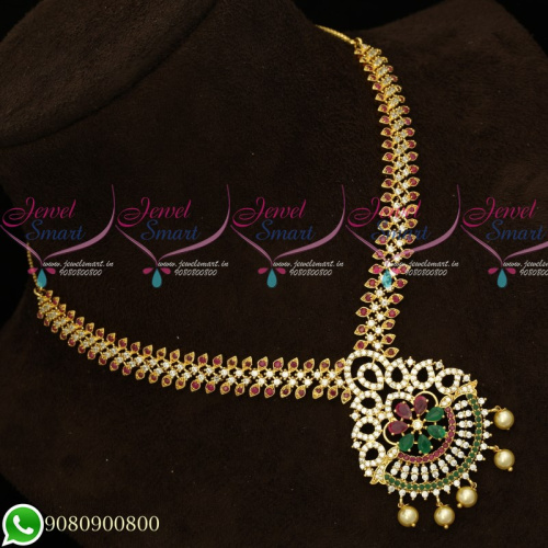 NL19638 American Diamond Stones Gold Plated Fashion Jewellery Necklace Without Earrings