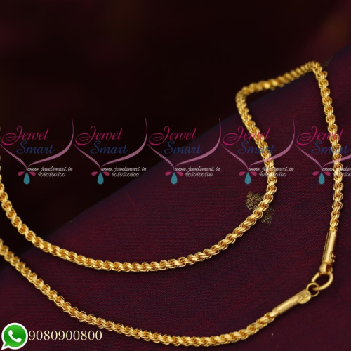 C19564 Gold Plated Chains Twisted Design Murukku Kodi High Quality Daily Wear 24 Inches 