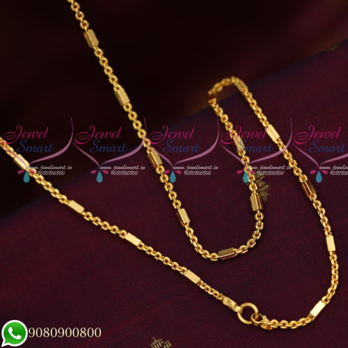 C19570 Gold Plated Fancy Design Square Capsule Link Copper Metal 24 Inches Daily Wear Imitation