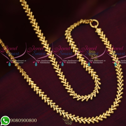 C19575 Gold Plated Fancy New Design Chain Copper Metal 24 Inches Daily Wear Imitation