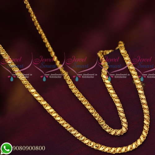 C19560 Gold Plated Covering Chains Fancy Cutting Flexible Designs High Quality Daily Wear 24 Inches 