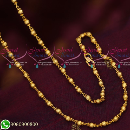 C19561 Gold Plated Jewellery Chains 4 MM Thick Ball Design Daily Wear Collections